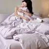 Conjunto de cama de quatro peças em jacquard escovado com relevo 100% algodão, uso doméstico de alta qualidade, amigo da pele e macio, inclui lençol com elástico, lençol de cima e fronha