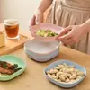 Bandeja de residuos para mesa de comedor engrosada, plato para huesos, plato para huesos doméstico, plato de servicio de plástico creativo, plato pequeño con base