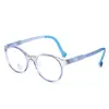 Gafas Anti-Luz Azul para Niños Marco Suave Tr90 Gafas de Estudiante Gafas Planas para Niños Patilla Protectora Montura Redonda Grande 5437
