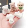 Adornos de animales flocado de resina, figuras 3D, llaveros DIY, colgantes para bolsos, accesorios, cadenas para teléfono móvil, colgantes