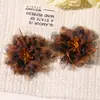Cuentas de Cristal Estilo Lujo Ligero, Pétalos de Malla Multicapa, Flores de Tela, Decoración DIY para Ropa, Sombrero, Zapato, Bolso, Accesorios para Prendas