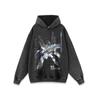 Suéter con capucha y estampado de moda hip-hop retro estadounidense para hombres y mujeres, marca de moda urbana, sudadera con capucha de manga larga con lavado de agua, otoño e invierno, transfronterizo