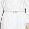 Vestido feminino com corrente de cintura de pérola Vestido feminino sofisticado 2022 novo vestido com vedação na cintura para o verão