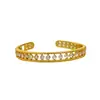 Pulseira de Diamante Completo Orvalho Vintage Meio Antigo 2024 Novo Estilo Chinês Dourado Aberto High-end Pulseira Versátil