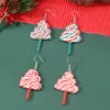 Pendientes de Árbol de Navidad de Colores Mixtos Rojo y Verde Estilo Primera Navidad de Niña Perla Transfronteriza Lindos Pendientes para Niñas Joyería