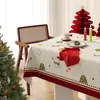 Mantel de Navidad Impermeable y a Prueba de Aceite Sin Lavar Mantel de Ambiente Año Nuevo Rojo Decoración Festiva Mantel para Mesa de Café