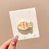 Presilha fofa de franja em desenho animado, presilha lateral de temperamento doce dopamina, nova presilha de bico de pato primavera-verão 2026, acessório de cabelo