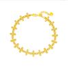 Nueva Pulsera de Encaje Calado de Flor Oro Arena para Mujer Oro Moda Lujo Accesible Pulsera de Flor Trébol de Cuatro Hojas de Alta Gama