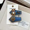 Pinza para el pelo con letra de oso flocado, corazón, clip de pinza de cocodrilo de cuero, clip lindo de lazo para flequillo, accesorios para el cabello para mujer