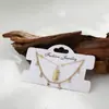 Pulseira Europeia e Americana Transfronteiriça de Ouro 18K com Pingente de Diamante Abacaxi Cruz Retro Simples Conjunto de 2 Peças Joias Amazon
