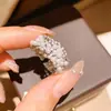Anel Redondo com Pérola e Zircônia Banhado a Ouro 14K Real Anel de Dedo Indicador Exclusivo de Luxo Francês Joia de Mão da Moda