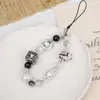 Accesorios de material para collar y pulsera hechos a mano DIY, flor cuadrada de oso lindo de cerámica en blanco y negro, garra de gato, cuentas, todo a juego