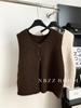 2025 Início da Primavera/Casual Preguiçoso Colete Tricotado Feminino Estilo Japonês Simples Sobreposto Solto Sem Mangas Suéter Top