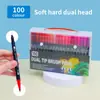 Amazon Shein Temu Marcadores de Ponta Macia, Múltiplas Especificações, Canetas de Cor Artística Laváveis para Crianças, Canetas de Aquarela de Ponta Dupla