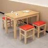 Mesa y Sillas de Comedor Rápidas de Madera Maciza, Mesa de Comedor para Apartamento Pequeño, Mesa Rectangular para Desayuno de Snack Bar, Mesa de Comedor para el Hogar