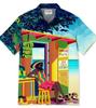 2024 Amazon Wish Aliexpress Camisa de Manga Corta de Verano Sin Bolsillo con Solapa Pantalones Patrón Vértigo Impresión Digital Colorida 3D