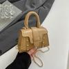 Bolso Cuadrado Pequeño de Textura Simple Estilo Occidental 2025 Nuevo Bolso de Moda Bolso Cruzado Estilo Occidental Hermoso Bolso de Hombro Simple