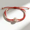 Pulseira Ajustável Popular Transfronteiriça, Pulseira de Cordão Vermelho e Preto, Estilo Casal, Pulseira de Baseball Trançada à Mão, Atacado do Fabricante, Versátil