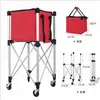 Carrito de almacenamiento de tenis, Carrito conveniente para entrenador de tenis para recoger pelotas, Cesta de pelotas, Carrito plegable de bádminton para recoger pelotas