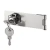 Cerradura de pestillo antirrobo de acero inoxidable, Cerradura gruesa de seguridad vintage con llave, Perno bloqueable, Cerradura de pestillo para caja plegable