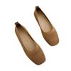 Zapatos de Punto de Una Capa Jinbukang para Mujer Primavera y Verano Nuevo Estilo Slip-on Doudou Punta Cuadrada Boca Baja Tejido Volador Plano Transpirable Suela Blanda Único
