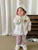 Ropa para Niños Zhe Li Chaqueta con Capucha para Niñas Invierno Dibujos Animados Forro Polar Doble Cara Cárdigan Infantil Top Ropa para Bebé Niña Clase A