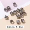 Cuentas martilladas de acero inoxidable, cuentas sueltas, cuentas de tubo de bambú, cuentas espaciadoras, colgantes, clips O, accesorios para pulseras DIY, componentes para joyería al por mayor
