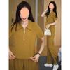 Traje Casual de Moda 2025 Verano Nuevo Cuello Polo Elegante Adelgazante Rejuvenecedor Temperamento Ropa Deportiva Conjunto de Dos Piezas