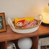Cesta de Armazenamento de Corda de Algodão Trançada Estilo Nórdico para Lanches, Chaves, Mesa, Cosméticos, Diversos, Brinquedos