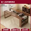 Escritorio de Computadora Minimalista Nórdico, Mesa de Té, Escritorio Integrado para Oficina en Casa, Escritorio de Estudio Multipropósito para Escribir y Beber Té