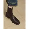 Botas de tacón medio, de grosor medio, muy elegantes y ajustadas para mujer, Botas estilo Martin con punta cuadrada francesa, Botines Chelsea de suela gruesa, Botines cortos