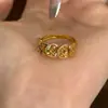 Anillo de Hielo Triturado Moneda de Oro de la Suerte para Mujeres Nicho Cuentas de Transferencia Ojo de Gato Moneda de los Cinco Emperadores Joyería de Mano de Plata Pura Regalo de San Valentín