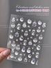Adesivos de nail art de Natal bonito dos desenhos animados floco de neve boneco de neve arco estrelas relevo tridimensional adesivos de arte de unhas de Natal