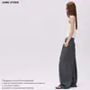 Pantalones Anchos Rayados Estilo Retro Americano Old Money Jiamu Unisex Negros Casuales para el Trabajo