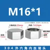 Tapa de Tubería de Alta Presión de Acero Inoxidable 304, Tapa de Tapón Hexagonal Exterior, Tapa Ciega de Rosca Fina, Tapón de Rosca Interior, Tapón de Tubería de Gas Roscado PT