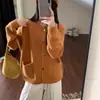Estilo suave macio pegajoso colorido botão redondo gola redonda suéter cardigã feminino outono novo versão coreana solto bolso jaqueta de tricô feminino moderno