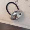 Minimalista Sentido de Diseño Estilo Frío Anillo de Metal Cuerda para Cabeza Dorada Bola para Cabeza Cuerda Elástica Tendón Sensación Avanzada Anillo para Atar el Cabello Cuerda para el Cabello