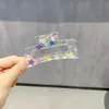 Presilha Quadrada para Cabelo Grosso com Estampa Doce em Formato de Coração, Presilha para Parte de Trás da Cabeça, Prendedor Tubarão para Coque, Acessório de Cabelo de Alta Qualidade