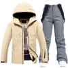Traje blanco de invierno para hombre y mujer, ideal para snowboard, esquí y snowboard en pareja.