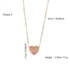 Estilo Coreano Estilo Ins Nicho Elegante Lujo Ligero Gama Alta Acero Inoxidable Chapado en Oro de 18 Quilates Cadena para Clavícula con Colgante Completo en Forma de Corazón para Mujeres