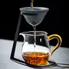 Infusor de té sin perforaciones, infusor de té de taza de ceremonia de alta gama, separador integrado de té y agua, filtro de piedra mineral, soporte para preparar té
