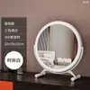 Espejo de Maquillaje LED de Escritorio con Luces para Uso en Casa, Espejo Inteligente para Tocador de Habitación de Niñas, Espejo de Mesa Giratorio