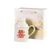 Tetera pequeña estilo chino vintage con tapa, pintada a mano, taza de cerámica, ideal para preparar té en la oficina, un gran regalo y una tetera de viaje