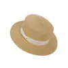 2025 Nuevo Sombrero de Paja Estilo Francés de Copa Plana para Cabeza Grande con Ala Plana Sombrero de Copa para Vacaciones en la Playa del Mar Sombrero Tejido a Mano para Niños