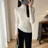 Suéter de Punto de Lana Superfina de 3 Hilos Fino, Sin Costuras, de una Sola Pieza, Lavable a Máquina, Cuello Alto, Capa Base para Mujer, Otoño e Invierno
