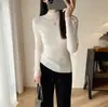 Malha Base de Lã Superfina Xin'Ao Sem Costura Peça Única Lavável à Máquina com Gola Alta para Mulheres no Outono e Inverno