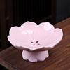 Cerámica China Flor de Loto Plato Alto para Frutas Plato para Bocadillos de Té Plato para Pasteles Bandeja para Frutas Frutas Secas Plato de Postre Creativo para el Hogar