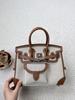 Nova Bolsa Platinum de Lona com Bolso de Couro Swift 2025, Bolsa de Ombro Transversal Elegante e Versátil