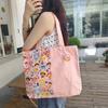 Bolsa de Lona Original com Desenho Animado para Mulheres 2025 Nova Bolsa de Ombro de Grande Capacidade Bolsa para Estudo de Aluno Bolsa Tote Nicho para o Dia a Dia