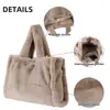 Bolsa de Peluche Personalizada de Fábrica, Bolso de Hombro Grande de Alta Gama para Mujer, Bolso de Mano Suave de Peluche, Bolso Tote de Moda